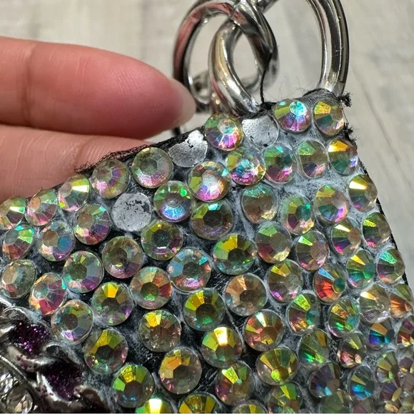 Silver & Purple Rhinestone Decorated Bra 34C - Picture 8 of 10